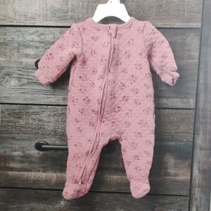 Quilted Pink Baby One Piece